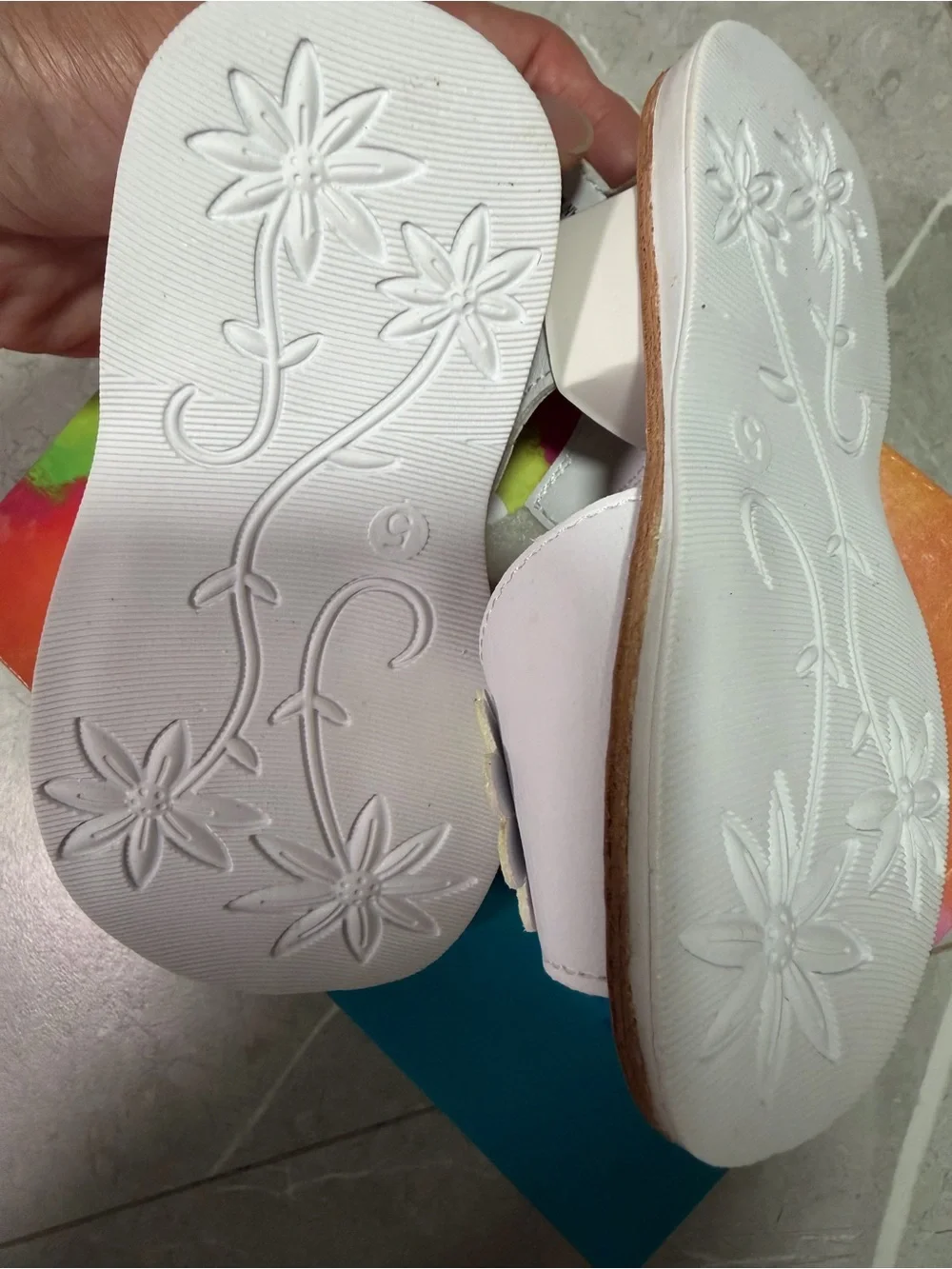 Rachel Shoes Toddler Girl’s Sora Sandals with Pastel Flower Accents Size 5C